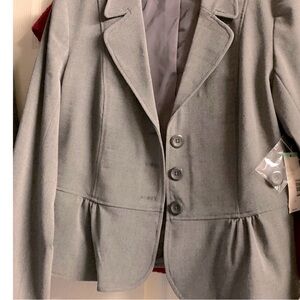 NWT Gray womens classic peplum style blazer. Dress it up or down.